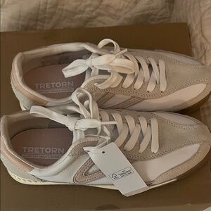 Tretorn Women's Beige and White Sneakers